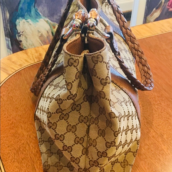 Gucci Brown GG Canvas and Leather Tote. Great Bag! - Picture 3 of 16